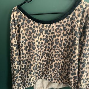Victoria Secret Soft Cropped Cheetah Crew Neck